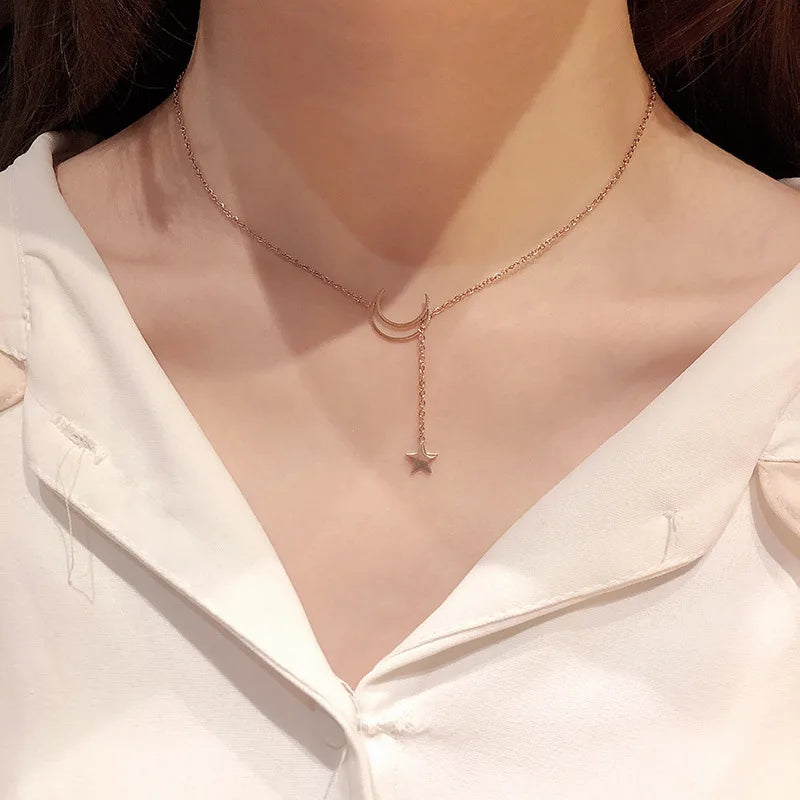 Moon Star Choker Necklace